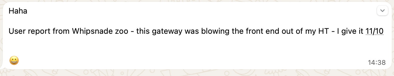 Signal report screenshot from WhatsApp